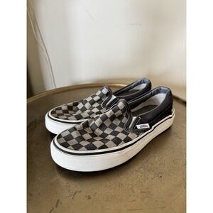 Vans Slip On Shoes Plaid Checkered  Skater Skateboard Unisex Youth Size 3.5